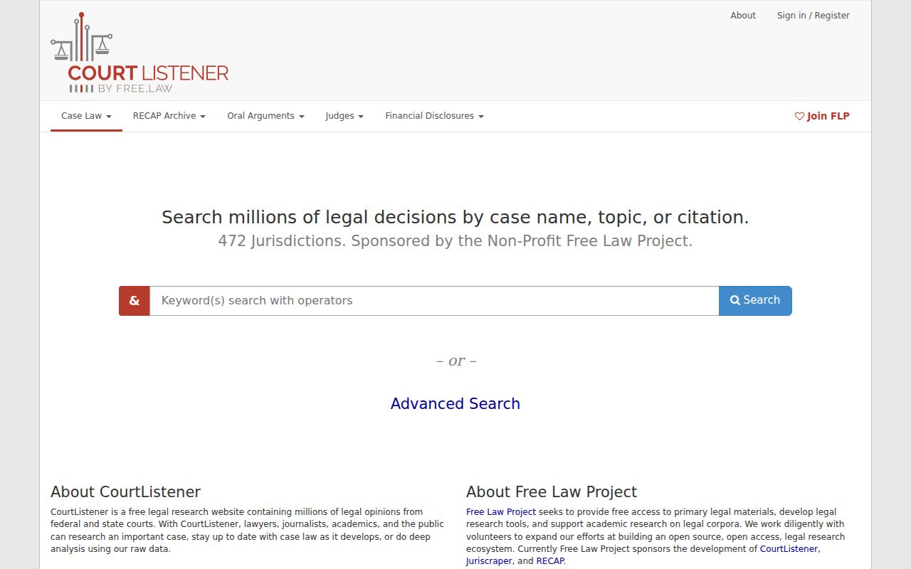 Camden County federal docket research alternative in CourtListener