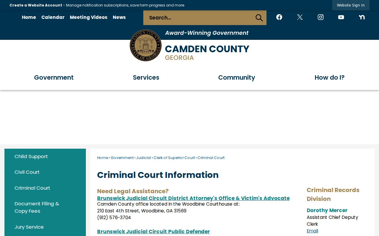 Camden County criminal court docket resources