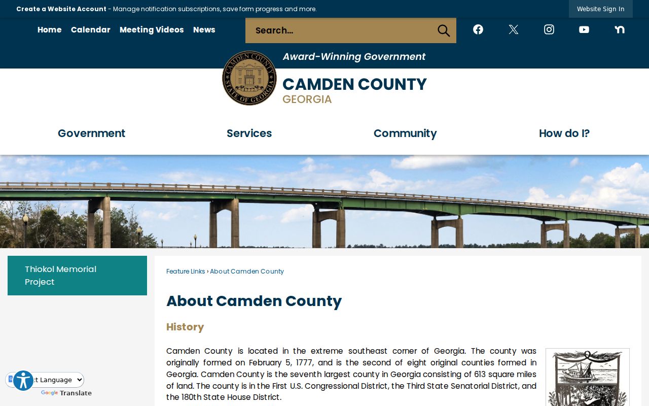 Kingsland court docket in Camden County city context