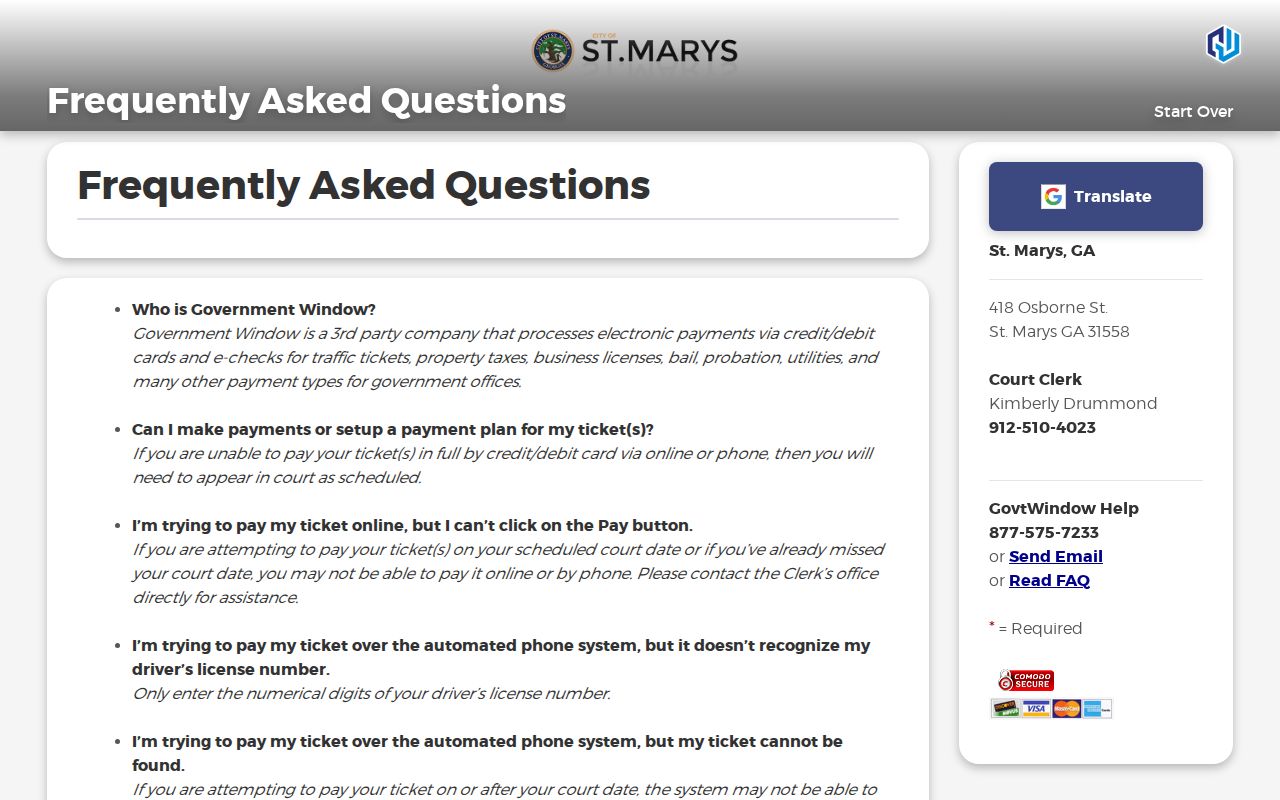 St. Marys court docket traffic ticket payment information